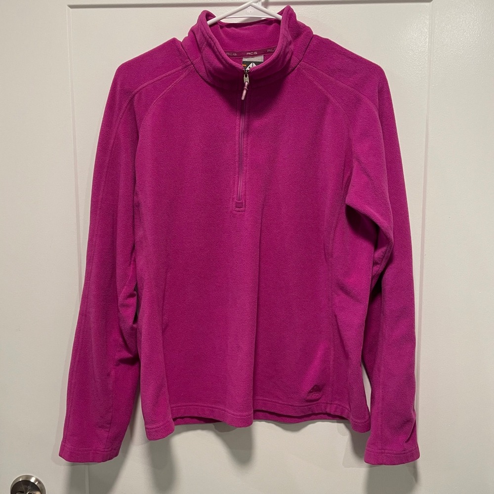 Nike ACG Fit Therma Womens Medium Magenta Pink Fleece Quarter Zip Pullover Top